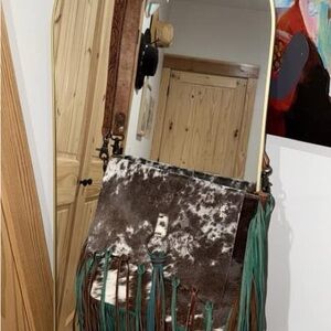 Cowhide Fringe Crossbody Bag